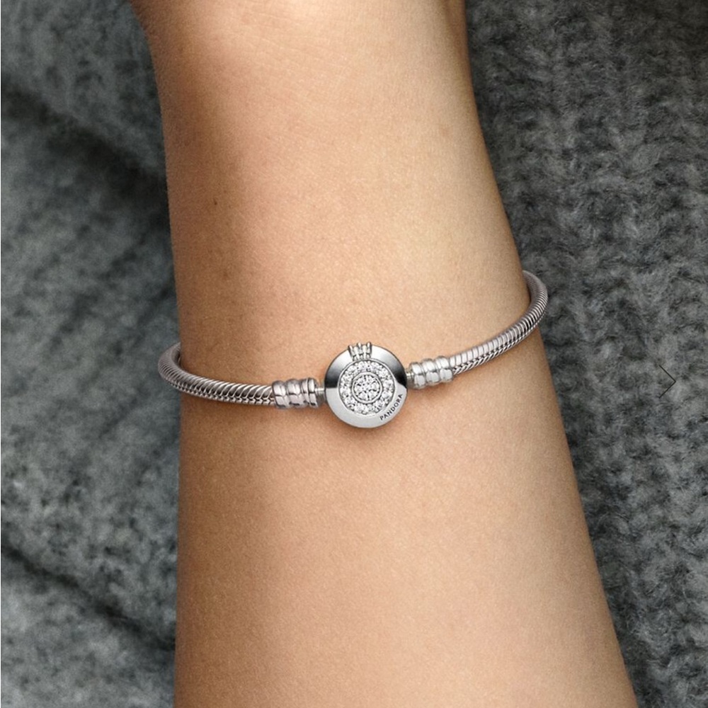 Pandora Silver Bracelet with Cherry Blossom Dangle Charm! - Picture 4 of 11